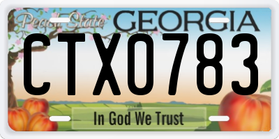 GA license plate CTX0783
