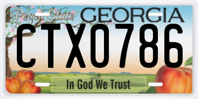GA license plate CTX0786