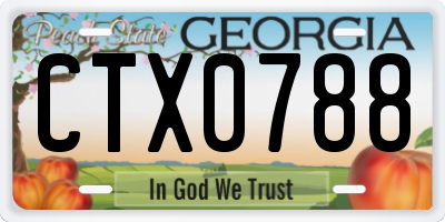 GA license plate CTX0788