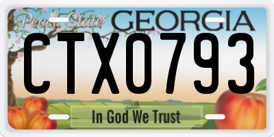GA license plate CTX0793