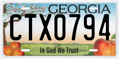 GA license plate CTX0794
