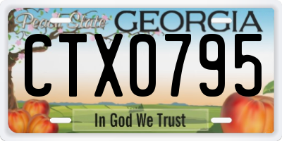GA license plate CTX0795