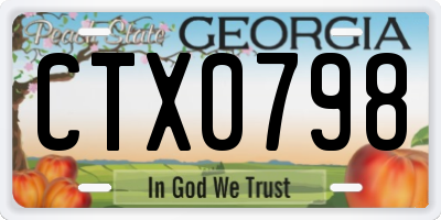 GA license plate CTX0798