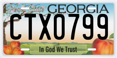 GA license plate CTX0799