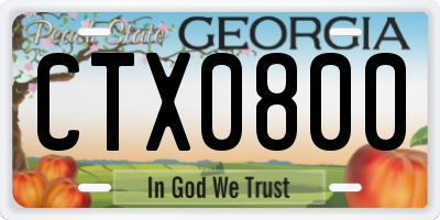 GA license plate CTX0800