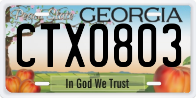GA license plate CTX0803
