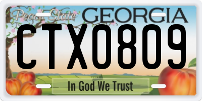 GA license plate CTX0809