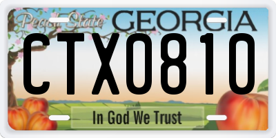 GA license plate CTX0810