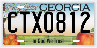 GA license plate CTX0812