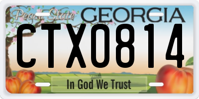 GA license plate CTX0814