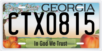 GA license plate CTX0815