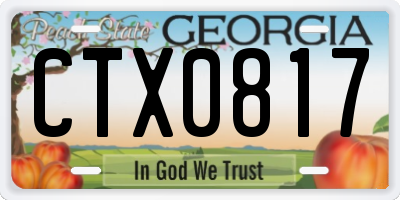 GA license plate CTX0817