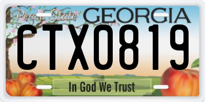 GA license plate CTX0819