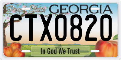 GA license plate CTX0820