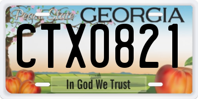 GA license plate CTX0821