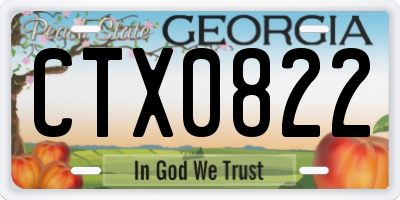 GA license plate CTX0822