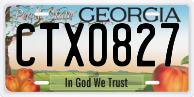 GA license plate CTX0827