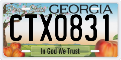 GA license plate CTX0831