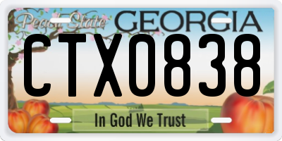 GA license plate CTX0838