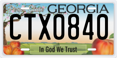 GA license plate CTX0840