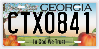 GA license plate CTX0841