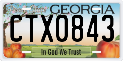 GA license plate CTX0843
