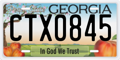 GA license plate CTX0845