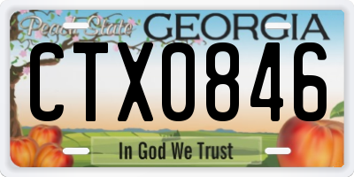 GA license plate CTX0846