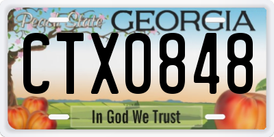 GA license plate CTX0848