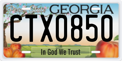 GA license plate CTX0850