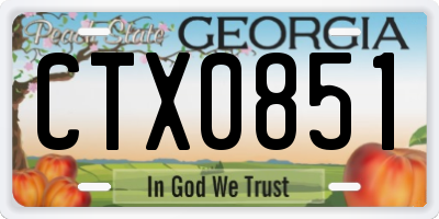 GA license plate CTX0851