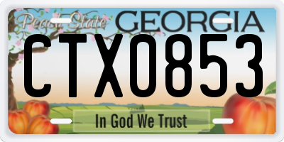 GA license plate CTX0853