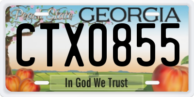 GA license plate CTX0855