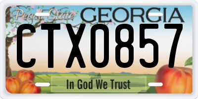 GA license plate CTX0857
