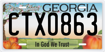 GA license plate CTX0863