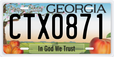 GA license plate CTX0871