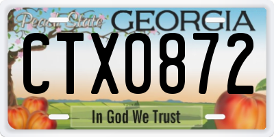 GA license plate CTX0872