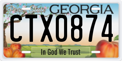 GA license plate CTX0874