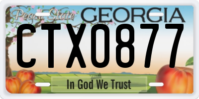 GA license plate CTX0877