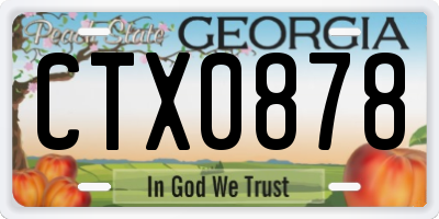 GA license plate CTX0878