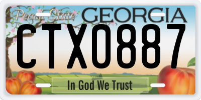 GA license plate CTX0887