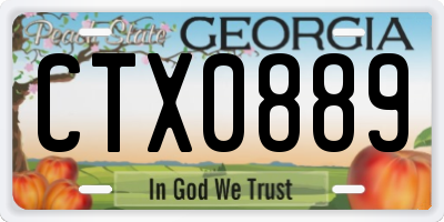 GA license plate CTX0889