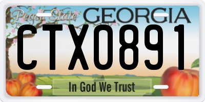GA license plate CTX0891