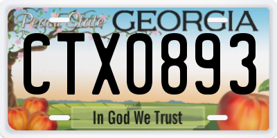 GA license plate CTX0893