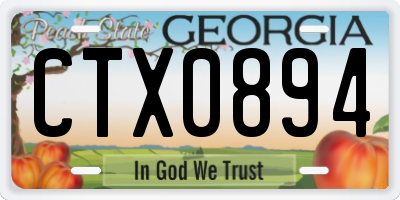 GA license plate CTX0894