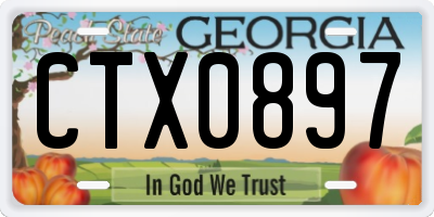 GA license plate CTX0897