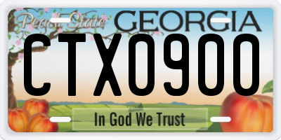 GA license plate CTX0900