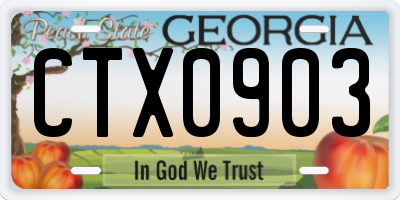 GA license plate CTX0903