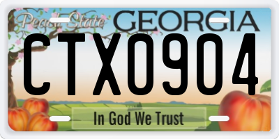 GA license plate CTX0904