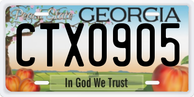 GA license plate CTX0905